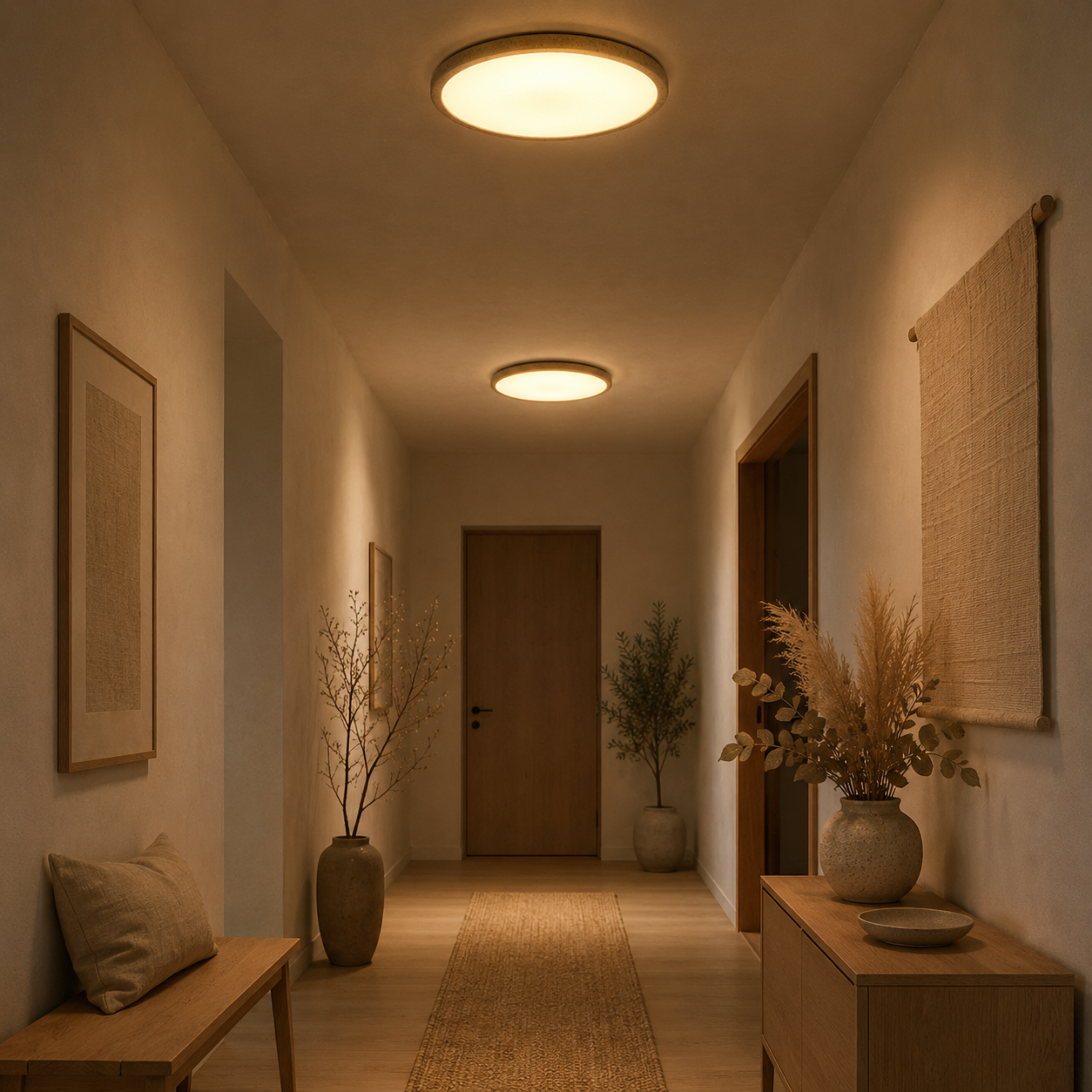 Wabi Sabi Round Marble Effect Flush Mount Ceiling Light