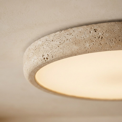 Wabi Sabi Round Marble Effect Flush Mount Ceiling Light