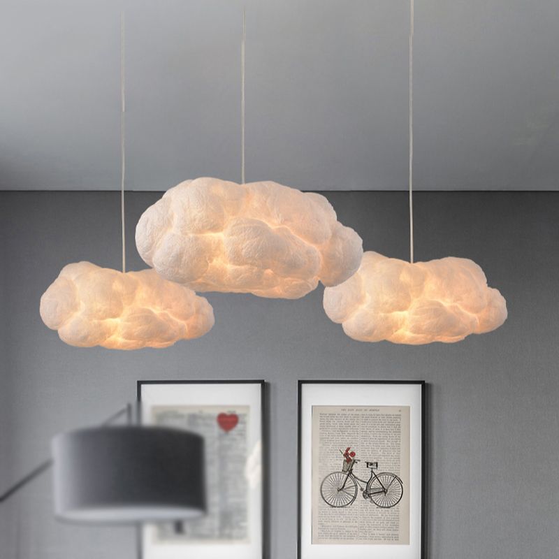White Cloud Cotton Pendant Light Scandinavian Kids Bedroom Ceiling Pendant