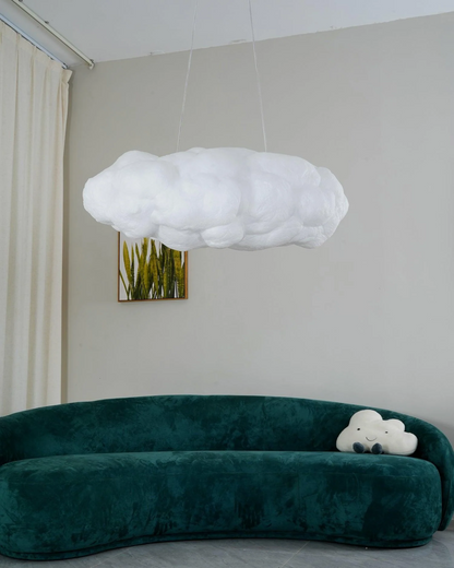 White Cloud Shaped Fibre Pendant Light with E27 Fitting