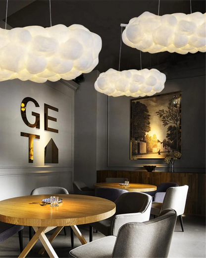 White Cloud Shaped Fibre Pendant Light with E27 Fitting