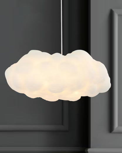 White Cloud Shaped Fibre Pendant Light with E27 Fitting
