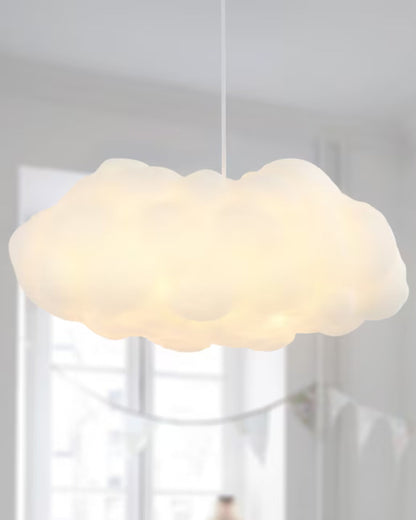 White Cloud Shaped Fibre Pendant Light with E27 Fitting