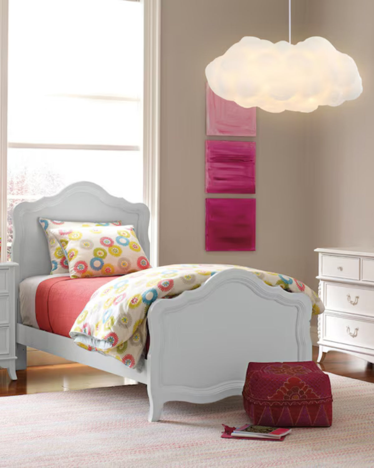 White Cloud Shaped Fibre Pendant Light with E27 Fitting