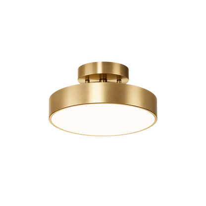 Wood Tone Round LED Flush Mount Ceiling Light Three Colour Switchable