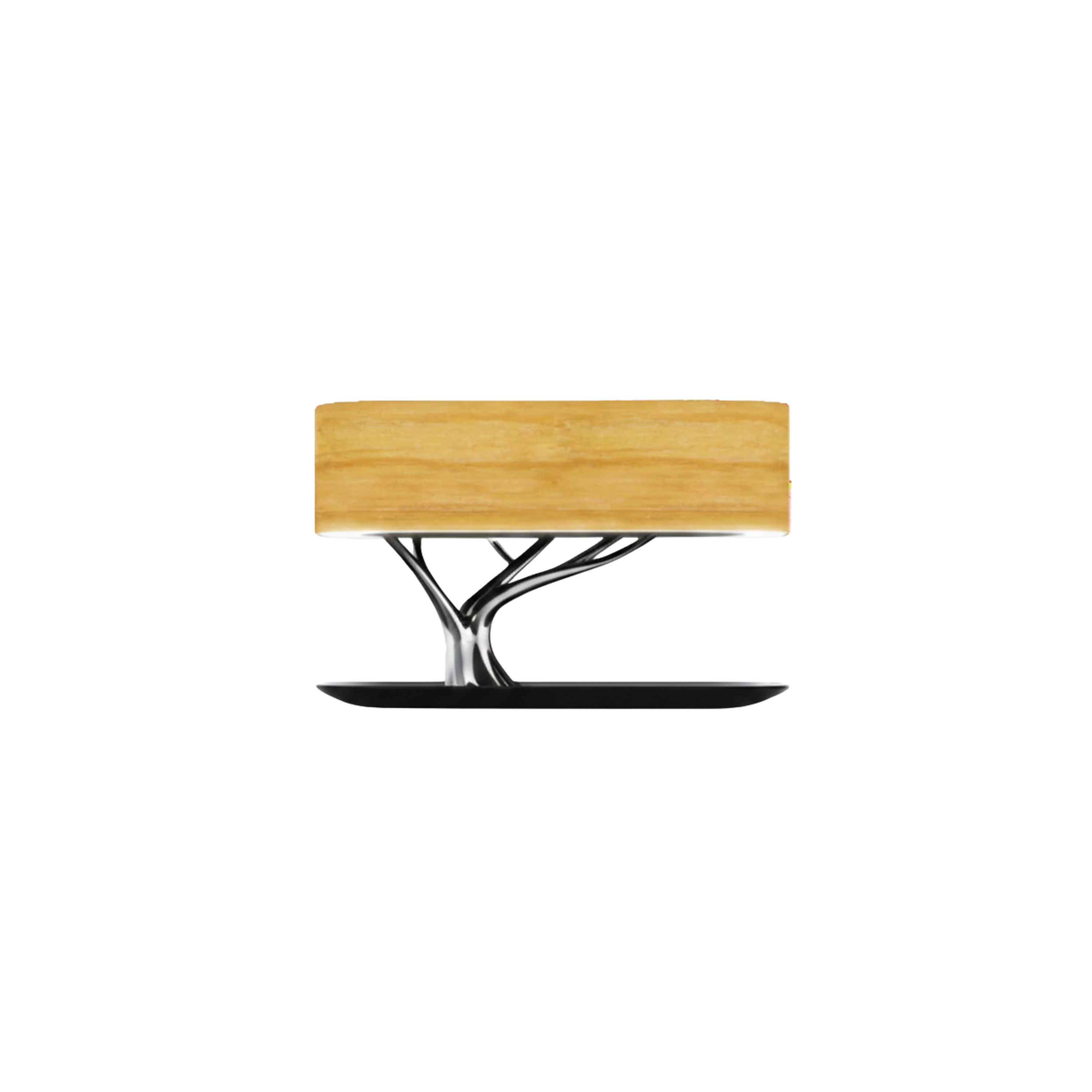 Wood Touch Dimmable LED Table Lamp Tree Design With Wireless Charging Pad