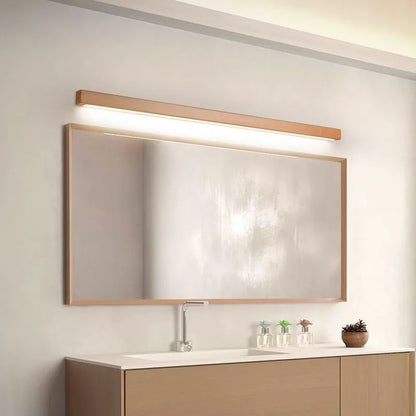 Wooden Linear Vanity Wall Light Mirror Bar Minimalist LED