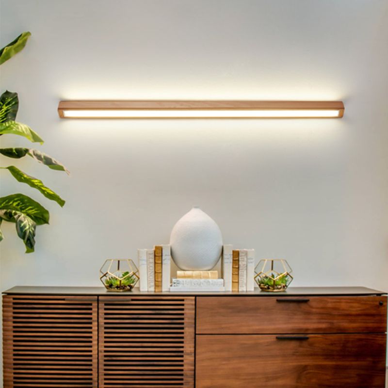 Wooden Linear Vanity Wall Light Mirror Bar Minimalist LED