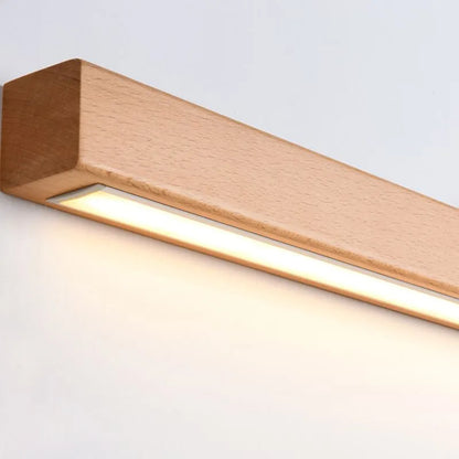 Wooden Linear Vanity Wall Light Mirror Bar Minimalist LED