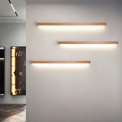 Wooden Linear Vanity Wall Light Mirror Bar Minimalist LED