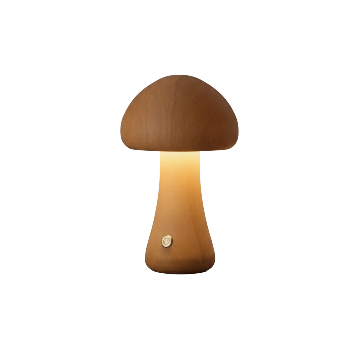 Wooden Mushroom Table Lamp Rechargeable Cordless LED Bedside Lamp