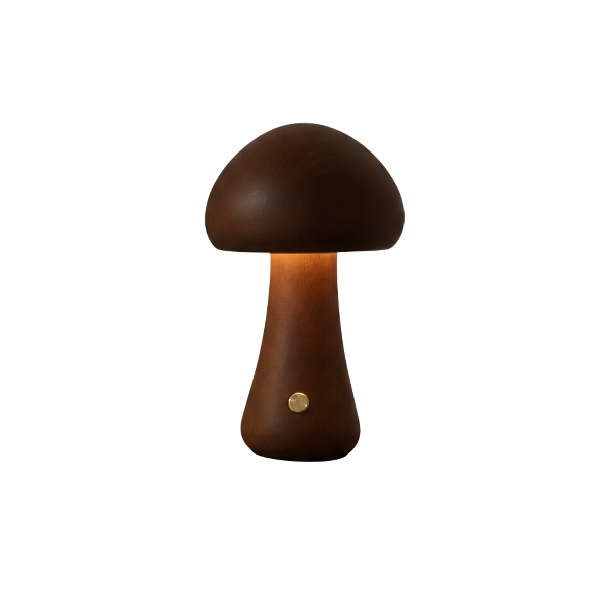 Wooden Mushroom Table Lamp Rechargeable Cordless LED Bedside Lamp
