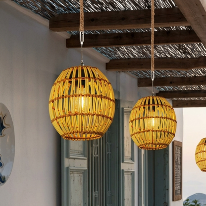 Woven Solar Garden Light Hanging Outdoor LED Lantern